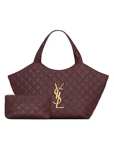 Saint Laurent Women's Icare Tote Bag in Quilted Nappa - Rouge Cabernet | Thumbnail 4 Saint Laurent Women's Icare Tote Bag in Quilted Nappa - Rouge Cabernet | Thumbnail 4