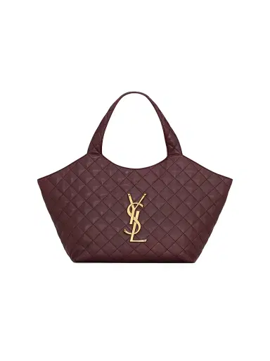 Saint Laurent Women's Icare Tote Bag in Quilted Nappa - Rouge Cabernet | Thumbnail 1 Saint Laurent Women's Icare Tote Bag in Quilted Nappa - Rouge Cabernet | Thumbnail 1
