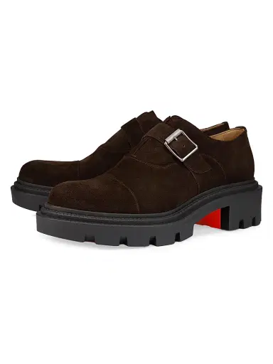 Christian Louboutin Men's Oxyford College Reversed Calf Leather Loafers - Cafe | Thumbnail 2 Christian Louboutin Men's Oxyford College Reversed Calf Leather Loafers - Cafe | Thumbnail 2