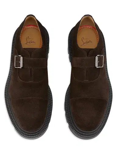 Christian Louboutin Men's Oxyford College Reversed Calf Leather Loafers - Cafe | Thumbnail 4 Christian Louboutin Men's Oxyford College Reversed Calf Leather Loafers - Cafe | Thumbnail 4
