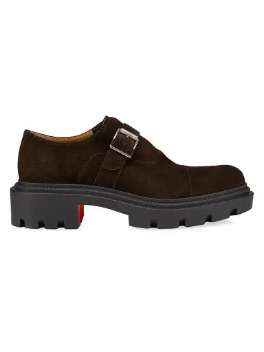 Christian Louboutin Men's Oxyford College Reversed Calf Leather Loafers - Cafe | Thumbnail 1 Christian Louboutin Men's Oxyford College Reversed Calf Leather Loafers - Cafe | Thumbnail 1