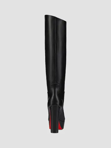 Christian Louboutin Women's Loo Botta Alta 130MM Leather Boots - Black | Thumbnail 4 Christian Louboutin Women's Loo Botta Alta 130MM Leather Boots - Black | Thumbnail 4