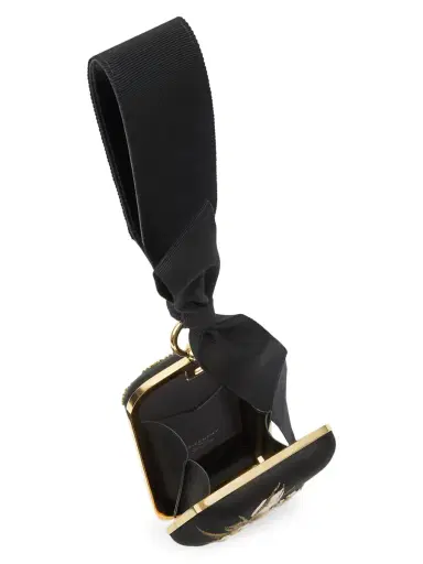 Givenchy Women's Evening Clutch with Floral Embroideries and Bow - Black | Thumbnail 5 Givenchy Women's Evening Clutch with Floral Embroideries and Bow - Black | Thumbnail 5