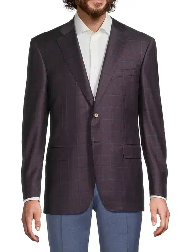 Canali Men's Siena Checked Classic Fit Sportcoat - Purple | Thumbnail 3 Canali Men's Siena Checked Classic Fit Sportcoat - Purple | Thumbnail 3