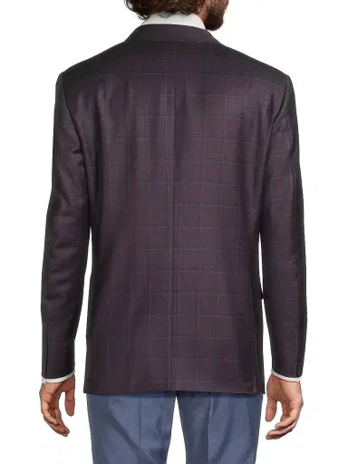 Canali Men's Siena Checked Classic Fit Sportcoat - Purple | Thumbnail 5 Canali Men's Siena Checked Classic Fit Sportcoat - Purple | Thumbnail 5
