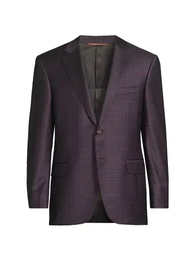 Canali Men's Siena Checked Classic Fit Sportcoat - Purple | Thumbnail 1 Canali Men's Siena Checked Classic Fit Sportcoat - Purple | Thumbnail 1