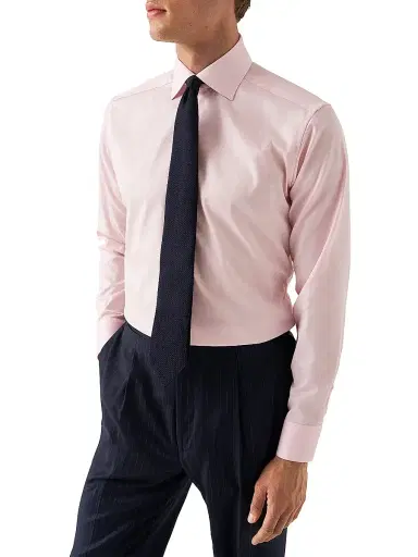 Eton Men's Cotton-Twill Slim-Fit Dress Shirt - Pink - Size 17.5 | Thumbnail 3 Eton Men's Cotton-Twill Slim-Fit Dress Shirt - Pink - Size 17.5 | Thumbnail 3