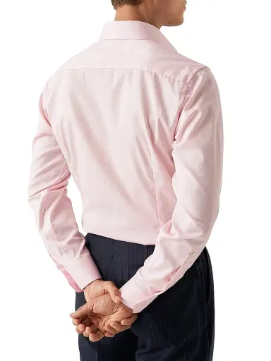 Eton Men's Cotton-Twill Slim-Fit Dress Shirt - Pink - Size 17.5 | Thumbnail 4 Eton Men's Cotton-Twill Slim-Fit Dress Shirt - Pink - Size 17.5 | Thumbnail 4