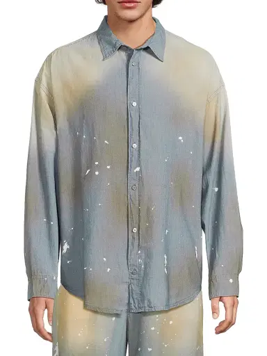 Acne Studios Men's Setar Cotton Chambray Button-Front Shirt - Light Blue | Thumbnail 3 Acne Studios Men's Setar Cotton Chambray Button-Front Shirt - Light Blue | Thumbnail 3