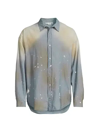 Acne Studios Men's Setar Cotton Chambray Button-Front Shirt - Light Blue | Thumbnail 1 Acne Studios Men's Setar Cotton Chambray Button-Front Shirt - Light Blue | Thumbnail 1