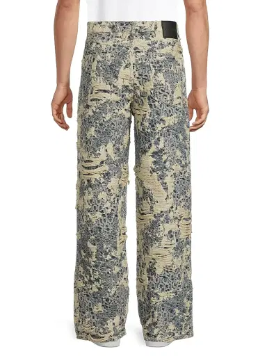 Acne Studios Men's 1981 Distressed Monogram Jeans - Mid Blue | Thumbnail 5 Acne Studios Men's 1981 Distressed Monogram Jeans - Mid Blue | Thumbnail 5