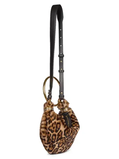 Chloé Women's Bracelet Leopard-Print Shearling Bag - Jungle Brown | Thumbnail 5 Chloé Women's Bracelet Leopard-Print Shearling Bag - Jungle Brown | Thumbnail 5