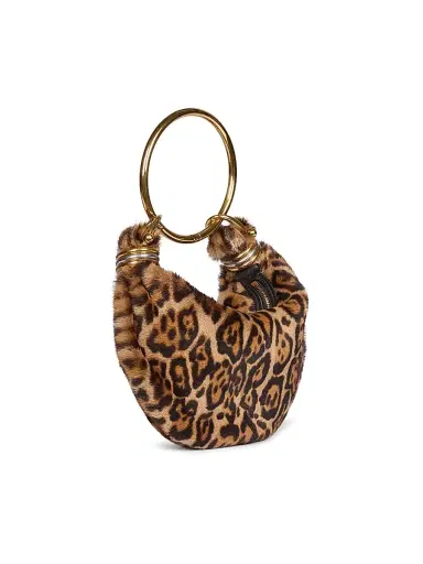 Chloé Women's Bracelet Leopard-Print Shearling Bag - Jungle Brown | Thumbnail 6 Chloé Women's Bracelet Leopard-Print Shearling Bag - Jungle Brown | Thumbnail 6