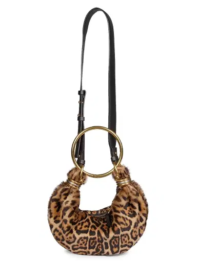 Chloé Women's Bracelet Leopard-Print Shearling Bag - Jungle Brown | Thumbnail 7 Chloé Women's Bracelet Leopard-Print Shearling Bag - Jungle Brown | Thumbnail 7
