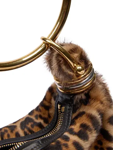 Chloé Women's Bracelet Leopard-Print Shearling Bag - Jungle Brown | Thumbnail 8 Chloé Women's Bracelet Leopard-Print Shearling Bag - Jungle Brown | Thumbnail 8