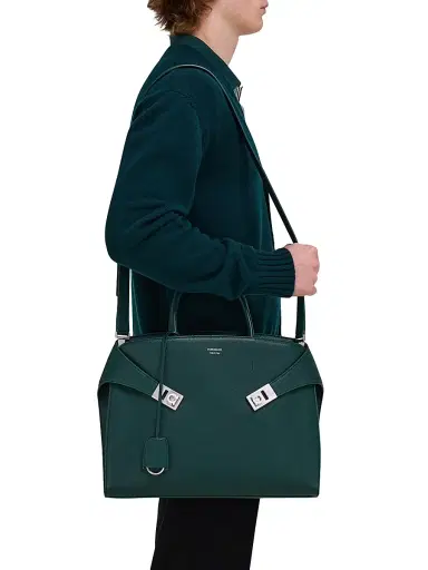 Ferragamo Men's Hug Hammered Leather Tote | Thumbnail 3 Ferragamo Men's Hug Hammered Leather Tote | Thumbnail 3