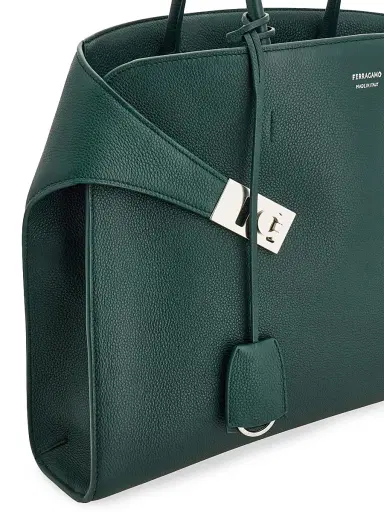 Ferragamo Men's Hug Hammered Leather Tote | Thumbnail 8 Ferragamo Men's Hug Hammered Leather Tote | Thumbnail 8