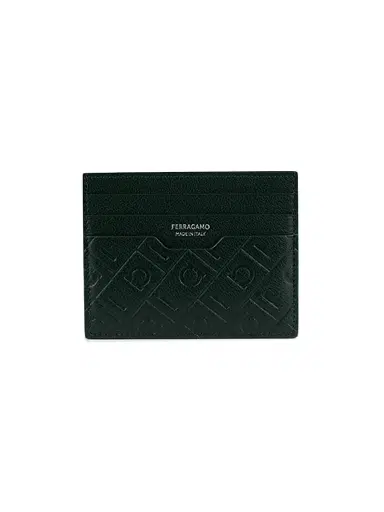 Ferragamo Men's MD Embossed Gancio Card Holder | Thumbnail 1 Ferragamo Men's MD Embossed Gancio Card Holder | Thumbnail 1