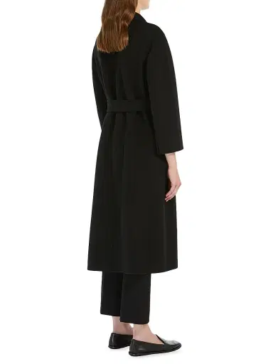 Max Mara Women's Wool Broadcloth Midi Coat - Black | Thumbnail 3 Max Mara Women's Wool Broadcloth Midi Coat - Black | Thumbnail 3