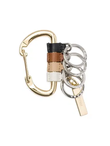 Prada Women's Leather and Metal Key Ring - Black | Thumbnail 1 Prada Women's Leather and Metal Key Ring - Black | Thumbnail 1