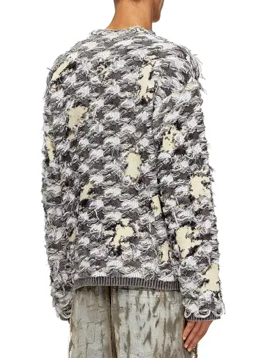 Diesel Men's Valbor Distressed Houndstooth Cardigan | Thumbnail 4 Diesel Men's Valbor Distressed Houndstooth Cardigan | Thumbnail 4