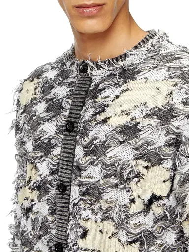 Diesel Men's Valbor Distressed Houndstooth Cardigan | Thumbnail 5 Diesel Men's Valbor Distressed Houndstooth Cardigan | Thumbnail 5