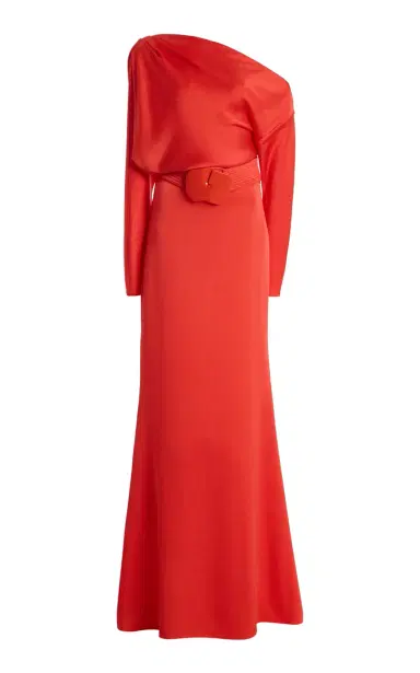 Silvia Tcherassi Noelia Off-The-Shoulder Satin Maxi Dress | Thumbnail 1 Silvia Tcherassi Noelia Off-The-Shoulder Satin Maxi Dress | Thumbnail 1