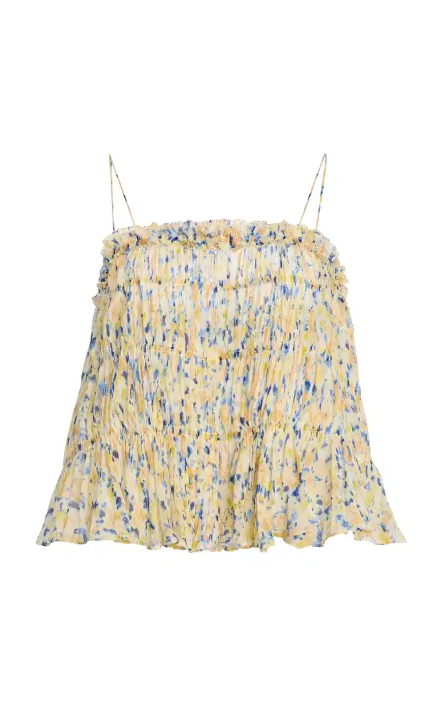 Florian Pleated Silk Top Florian Pleated Silk Top