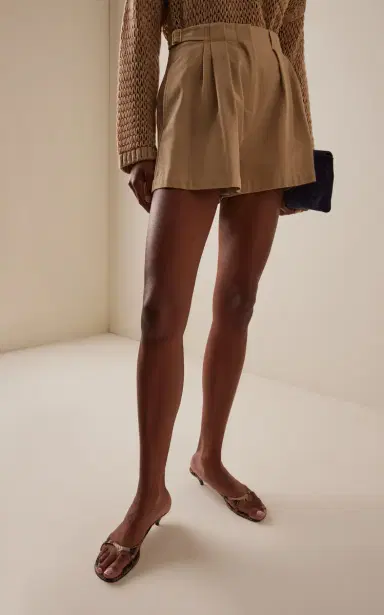 Ulla Johnson Kira Pleated Cotton Mini Shorts | Thumbnail 3 Ulla Johnson Kira Pleated Cotton Mini Shorts | Thumbnail 3