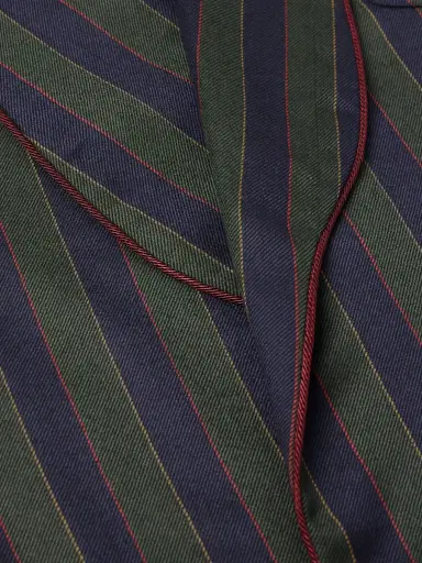 Rubinacci Belted Striped Wool-Twill Robe - Men | Thumbnail 4 Rubinacci Belted Striped Wool-Twill Robe - Men | Thumbnail 4