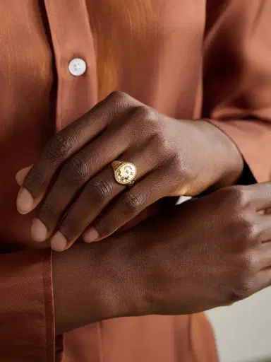 Yvonne Léon Chevalière Ovale La Savane 9-karat Gold, Diamond And Enamel Ring | Thumbnail 2 Yvonne Léon Chevalière Ovale La Savane 9-karat Gold, Diamond And Enamel Ring | Thumbnail 2