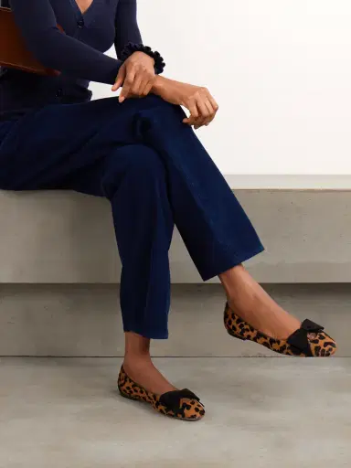 Valentino Garavani Bowow Suede-trimmed Leopard-print Calf Hair Ballet Flats | Thumbnail 2 Valentino Garavani Bowow Suede-trimmed Leopard-print Calf Hair Ballet Flats | Thumbnail 2