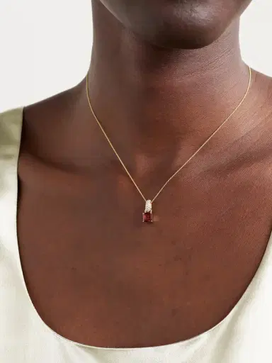 STONE AND STRAND 10-karat Gold, Garnet And Diamond Necklace | Thumbnail 2 STONE AND STRAND 10-karat Gold, Garnet And Diamond Necklace | Thumbnail 2