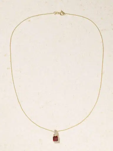 STONE AND STRAND 10-karat Gold, Garnet And Diamond Necklace | Thumbnail 4 STONE AND STRAND 10-karat Gold, Garnet And Diamond Necklace | Thumbnail 4
