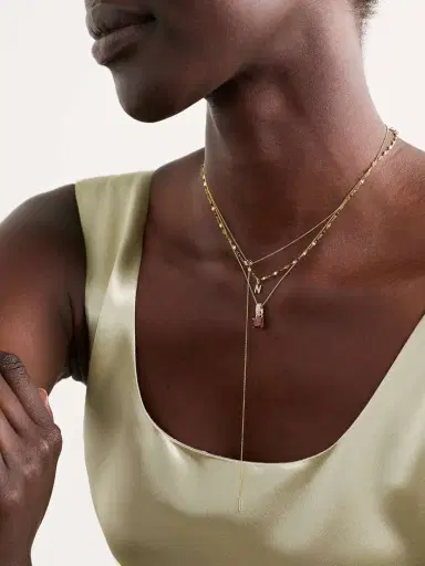 STONE AND STRAND 10-karat Gold, Garnet And Diamond Necklace | Thumbnail 5 STONE AND STRAND 10-karat Gold, Garnet And Diamond Necklace | Thumbnail 5