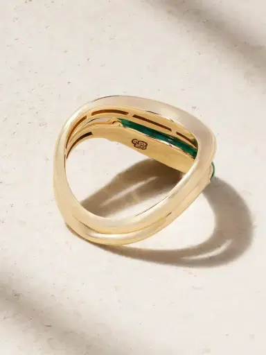 L’Atelier Nawbar Boa Stackable Set Of Two 18-karat Gold Malachite Rings | Thumbnail 3 L’Atelier Nawbar Boa Stackable Set Of Two 18-karat Gold Malachite Rings | Thumbnail 3