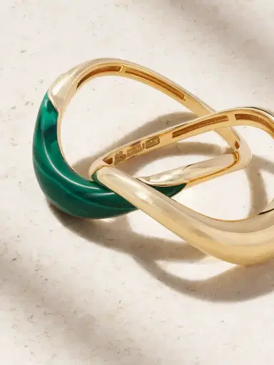 L’Atelier Nawbar Boa Stackable Set Of Two 18-karat Gold Malachite Rings | Thumbnail 4 L’Atelier Nawbar Boa Stackable Set Of Two 18-karat Gold Malachite Rings | Thumbnail 4
