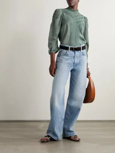 DÔEN Adelphine Crochet-trimmed Pintucked Organic Cotton-voile Blouse | Thumbnail 2 DÔEN Adelphine Crochet-trimmed Pintucked Organic Cotton-voile Blouse | Thumbnail 2