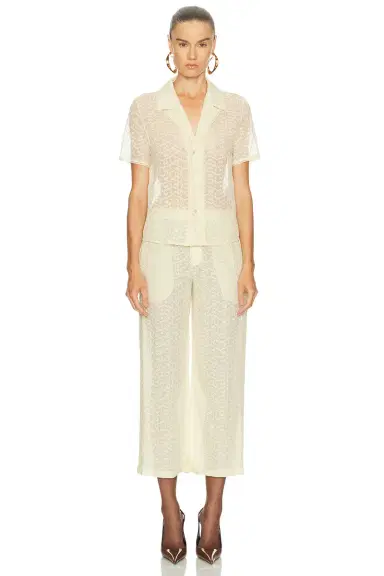 Saint Laurent Short Sleeve Jumpsuit | Thumbnail 1 Saint Laurent Short Sleeve Jumpsuit | Thumbnail 1