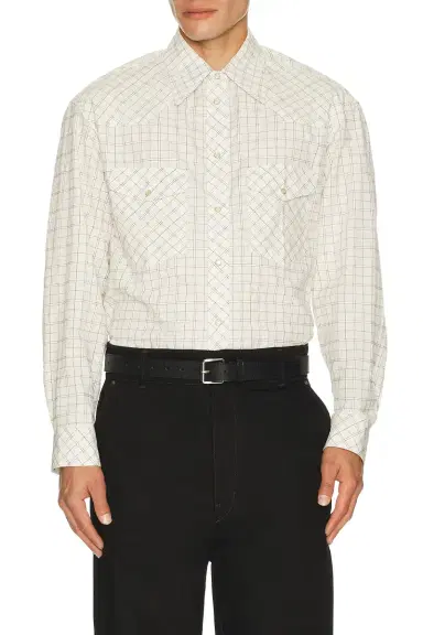 Lemaire Textured Cotton Check Western Check Shirt | Thumbnail 3 Lemaire Textured Cotton Check Western Check Shirt | Thumbnail 3