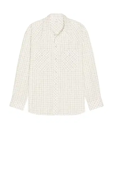 Lemaire Textured Cotton Check Western Check Shirt | Thumbnail 1 Lemaire Textured Cotton Check Western Check Shirt | Thumbnail 1