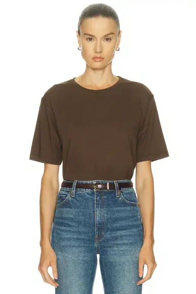 KHAITE Mae Short Sleeve Tee Shirt | Thumbnail 1 KHAITE Mae Short Sleeve Tee Shirt | Thumbnail 1