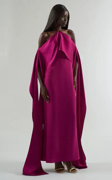 Taller Marmo Nan Dramatic Sleeve Satin Maxi Dress | Thumbnail 2 Taller Marmo Nan Dramatic Sleeve Satin Maxi Dress | Thumbnail 2