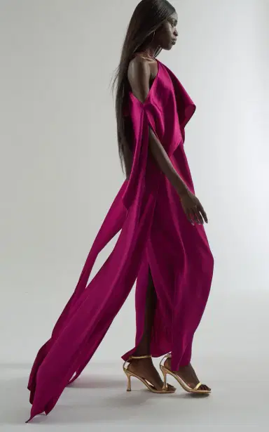Taller Marmo Nan Dramatic Sleeve Satin Maxi Dress | Thumbnail 3 Taller Marmo Nan Dramatic Sleeve Satin Maxi Dress | Thumbnail 3