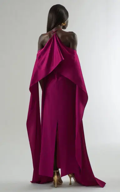 Taller Marmo Nan Dramatic Sleeve Satin Maxi Dress | Thumbnail 4 Taller Marmo Nan Dramatic Sleeve Satin Maxi Dress | Thumbnail 4