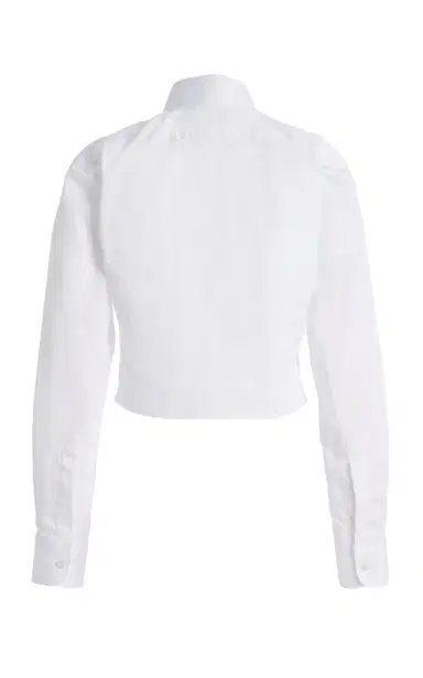 Sergio Hudson Cropped Tie-Front Cotton Shirt | Thumbnail 6 Sergio Hudson Cropped Tie-Front Cotton Shirt | Thumbnail 6