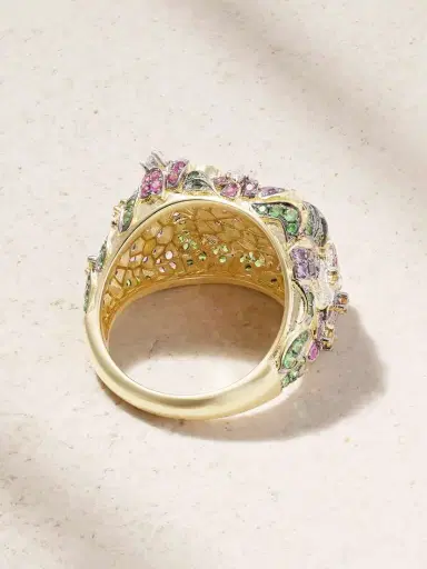 Yvonne Léon Chevalière Jolie Fleur 9-karat Gold Multi-stone Ring | Thumbnail 3 Yvonne Léon Chevalière Jolie Fleur 9-karat Gold Multi-stone Ring | Thumbnail 3