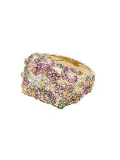 Yvonne Léon Chevalière Jolie Fleur 9-karat Gold Multi-stone Ring | Thumbnail 1 Yvonne Léon Chevalière Jolie Fleur 9-karat Gold Multi-stone Ring | Thumbnail 1