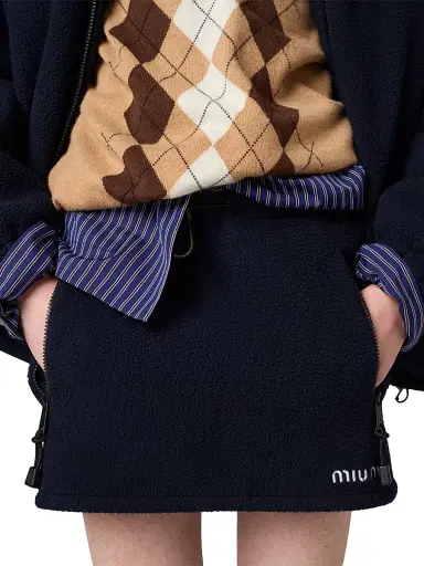 Miu Miu Women's Fleece Miniskirt - Blue | Thumbnail 5 Miu Miu Women's Fleece Miniskirt - Blue | Thumbnail 5