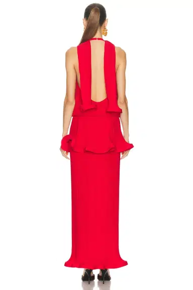 Rowen Rose Plunge Neck Long Dress | Thumbnail 3 Rowen Rose Plunge Neck Long Dress | Thumbnail 3